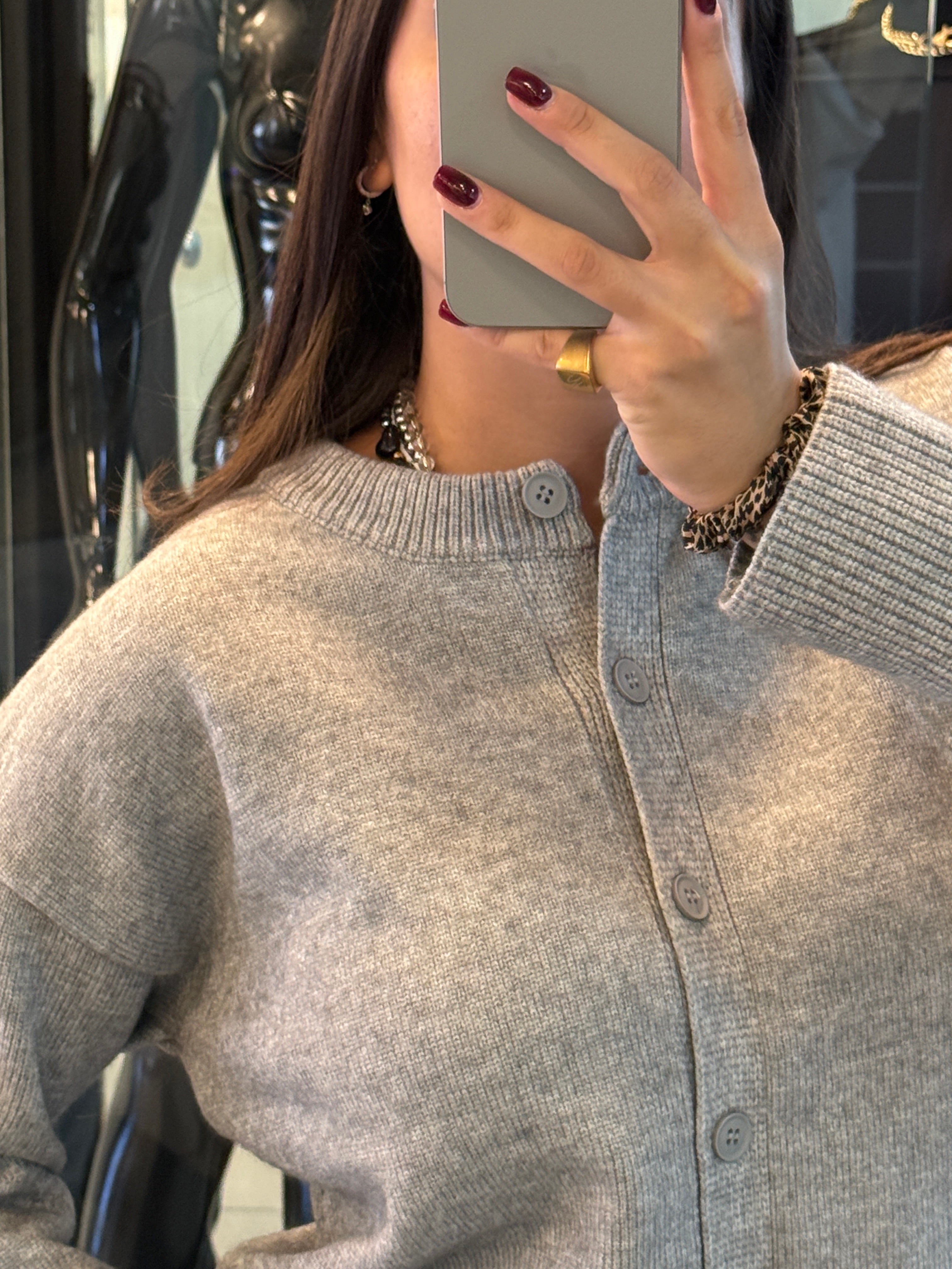 Cardigan girocollo