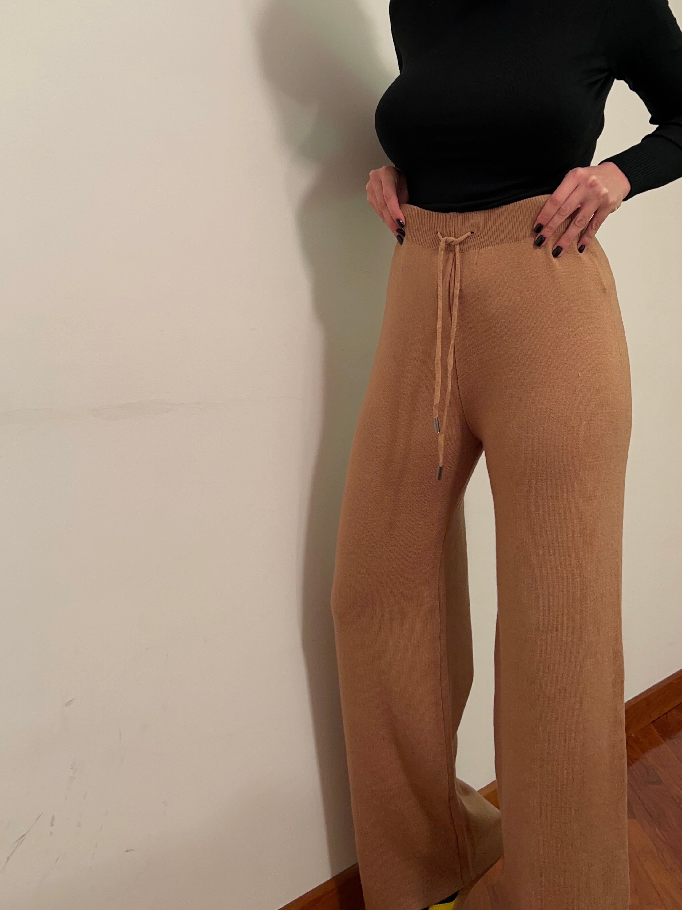 Pantalone in lana beige