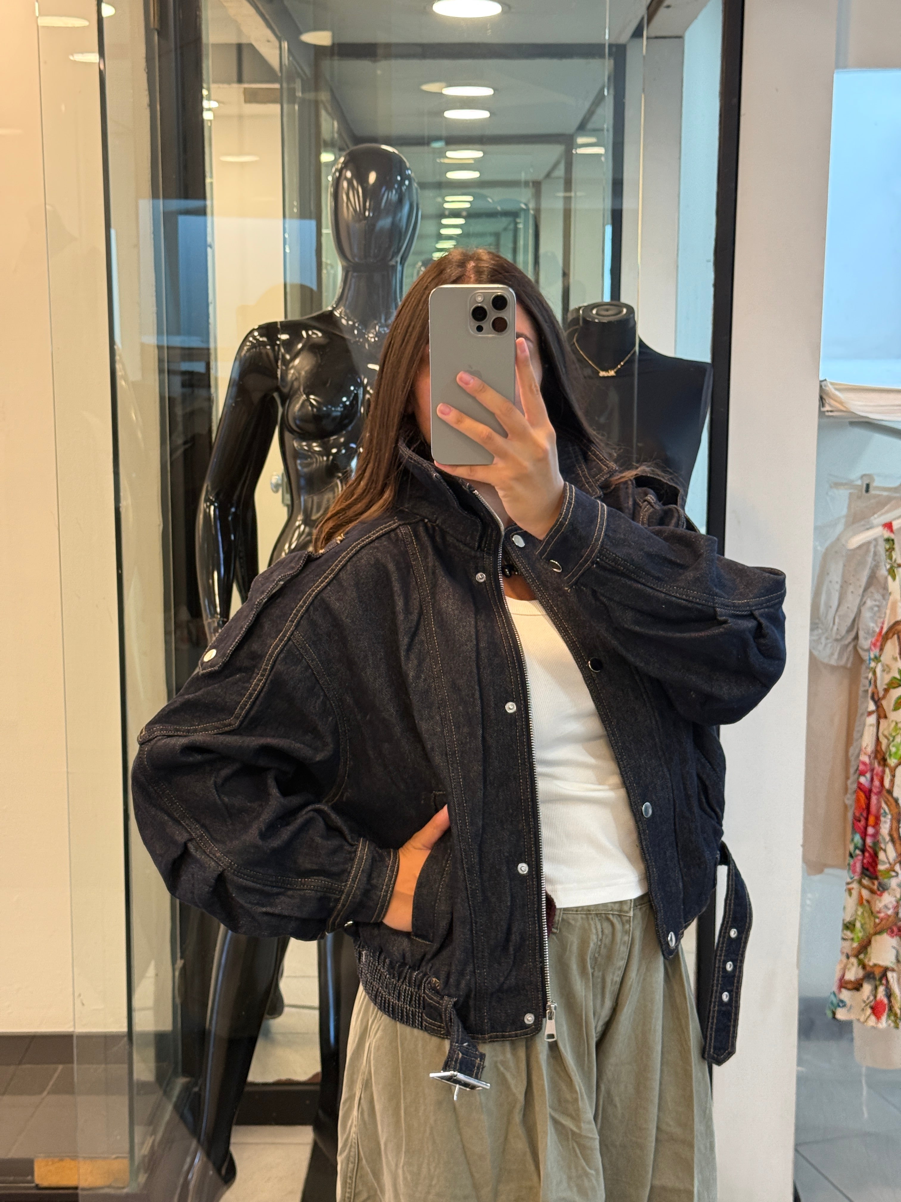 Maxi bomber in denim