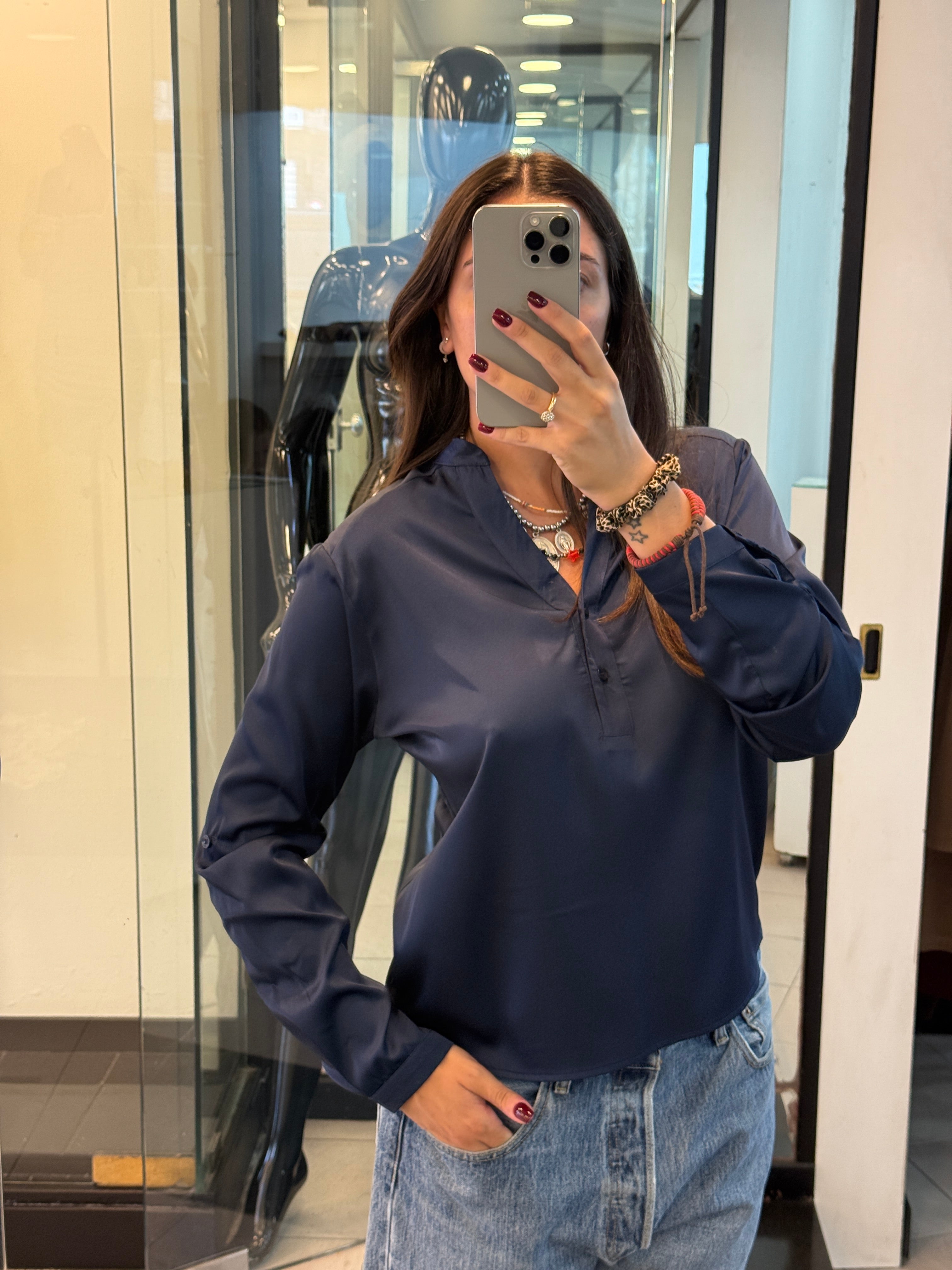 Camicia in raso basic